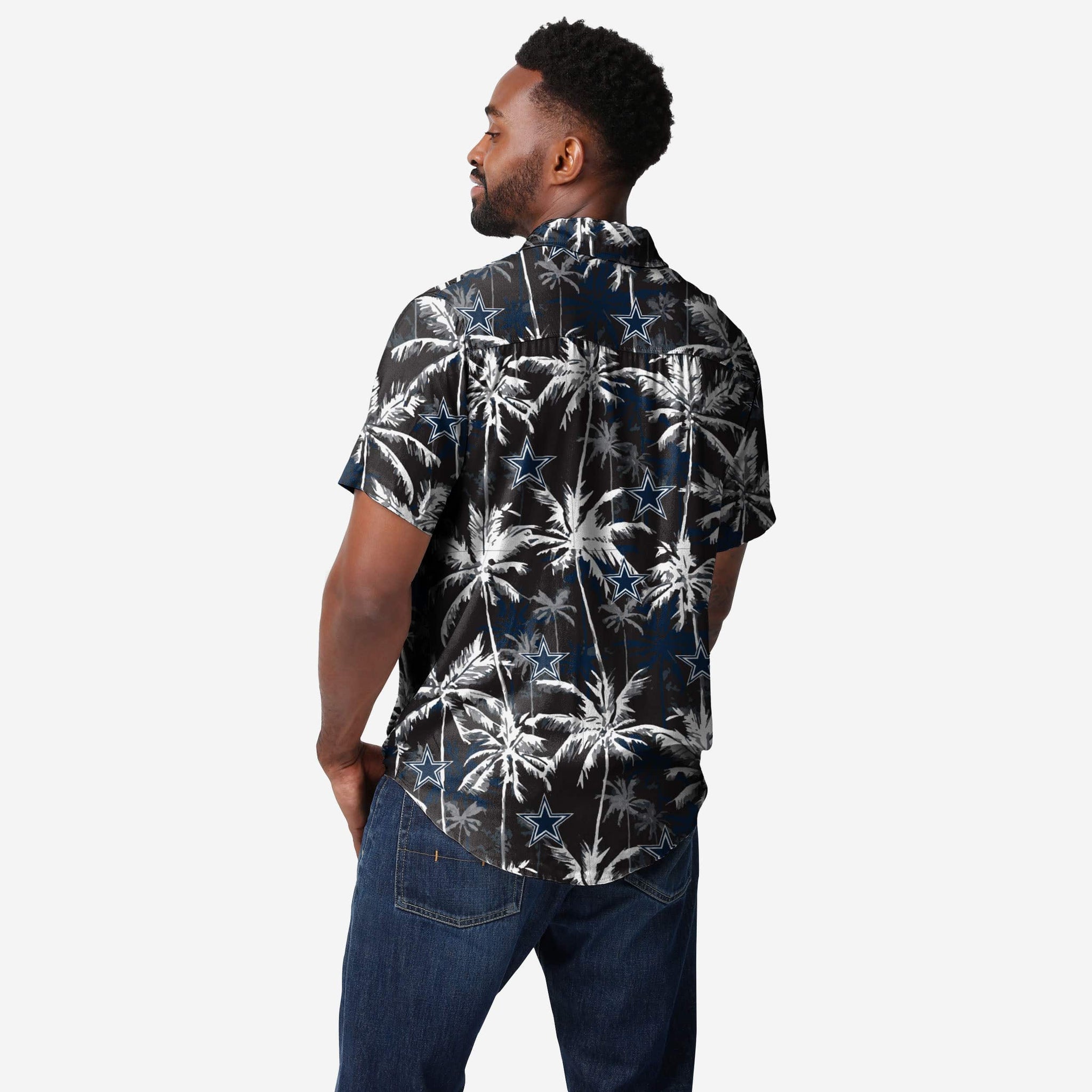 FOCO Dallas Cowboys NFL Mens Hawaiian Button Up Shirt