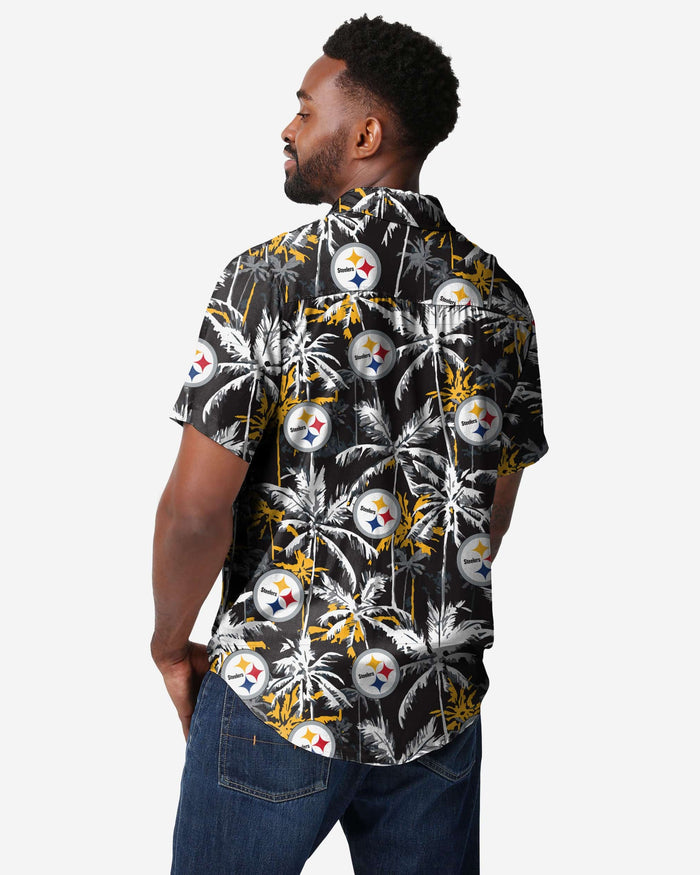 Pittsburgh Steelers Black Floral Button Up Shirt FOCO - FOCO.com