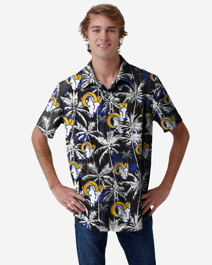 Los Angeles Rams Black Floral Button Up Shirt FOCO S - FOCO.com