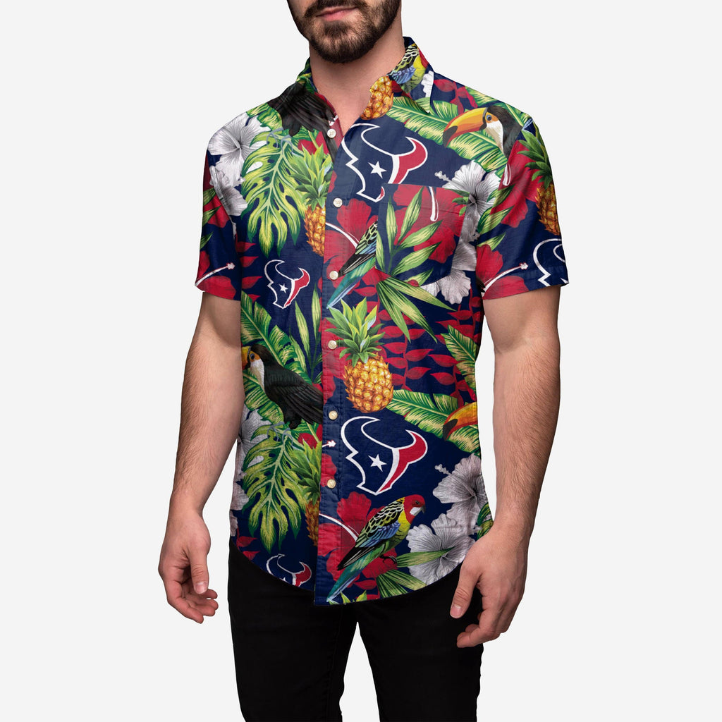 Houston Texans Floral Button Up Shirt FOCO