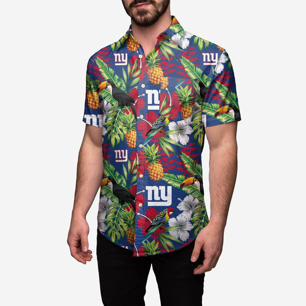 FOCO NFL New York Giants Mens Floral Button Up Shirt - XL