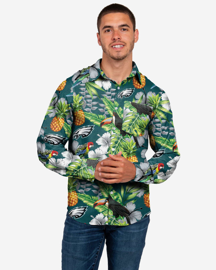 Philadelphia Eagles Long Sleeve Floral Button Up Shirt FOCO S - FOCO.com