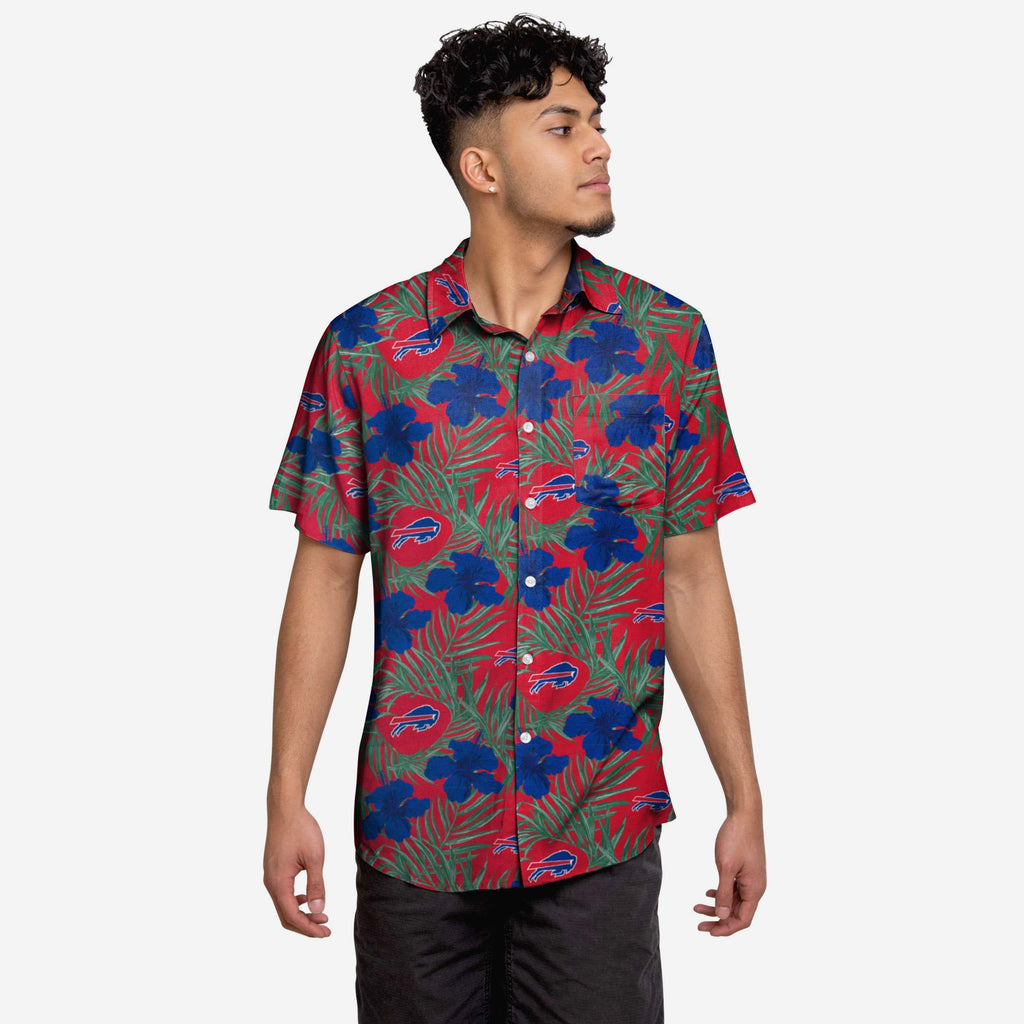 Buffalo Bills Hibiscus Button Up Shirt FOCO S - FOCO.com