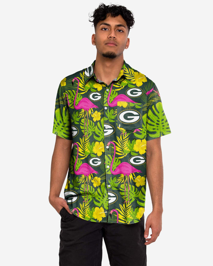 Green Bay Packers Highlights Button Up Shirt FOCO S - FOCO.com