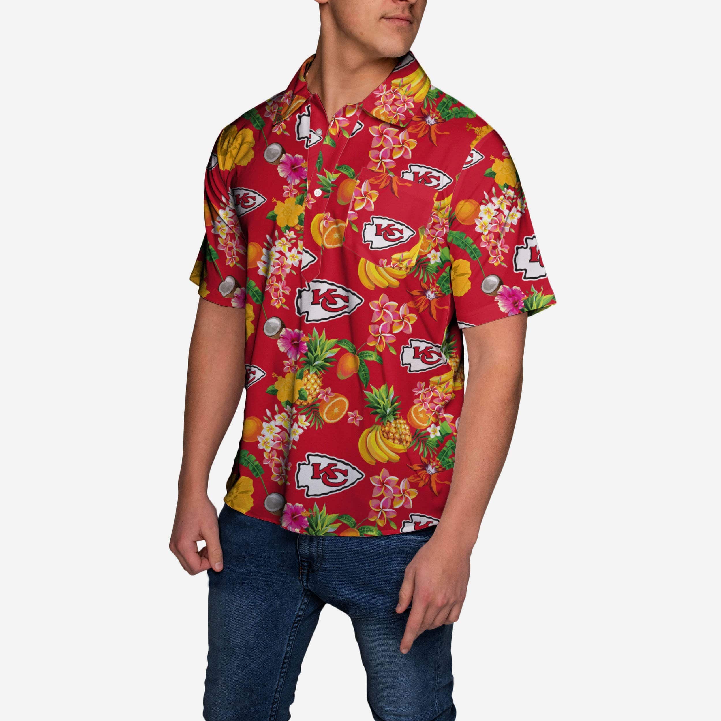 Men's FOCO Red Kansas City Chiefs Thematic Button-Up Shirt