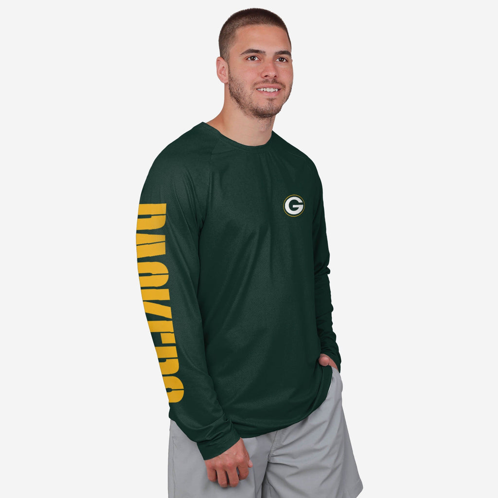 Green Bay Packers Rash Guard Long Sleeve Swim Shirt FOCO S - FOCO.com