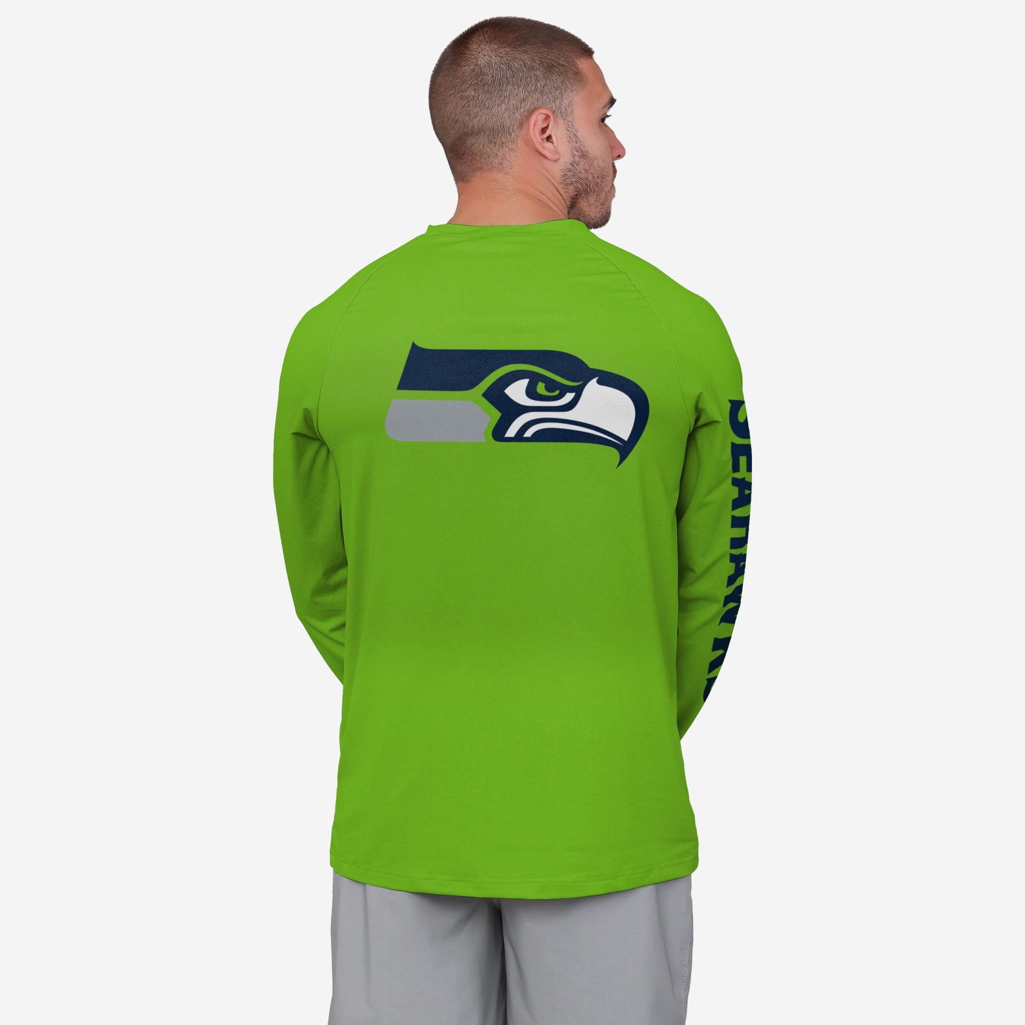 Seattle Seahawks Rash Guard Long Sleeve Swim Shirt FOCO