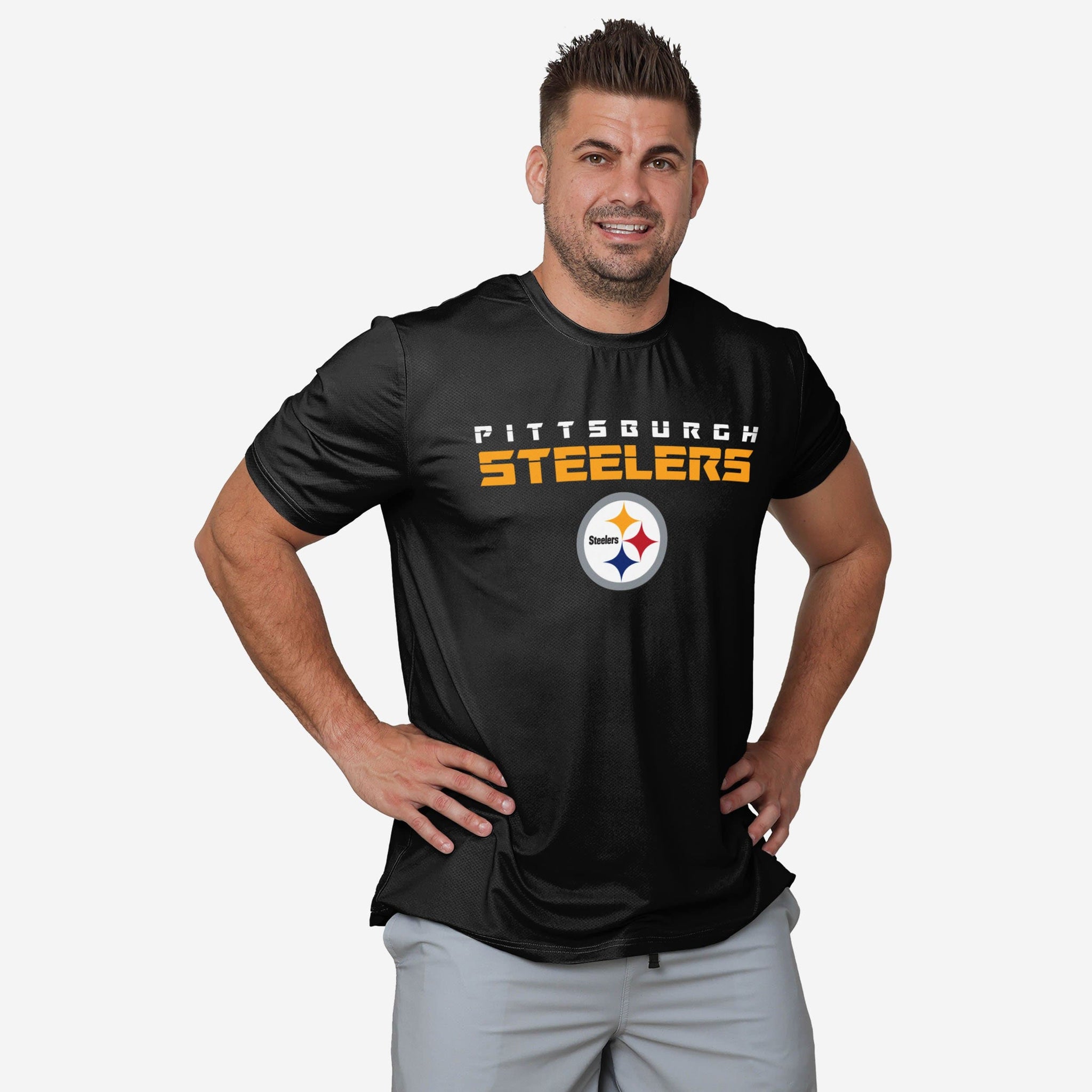 Pittsburgh Steelers NFL Mens Rash Guard Long Sleeve Swim Shirt