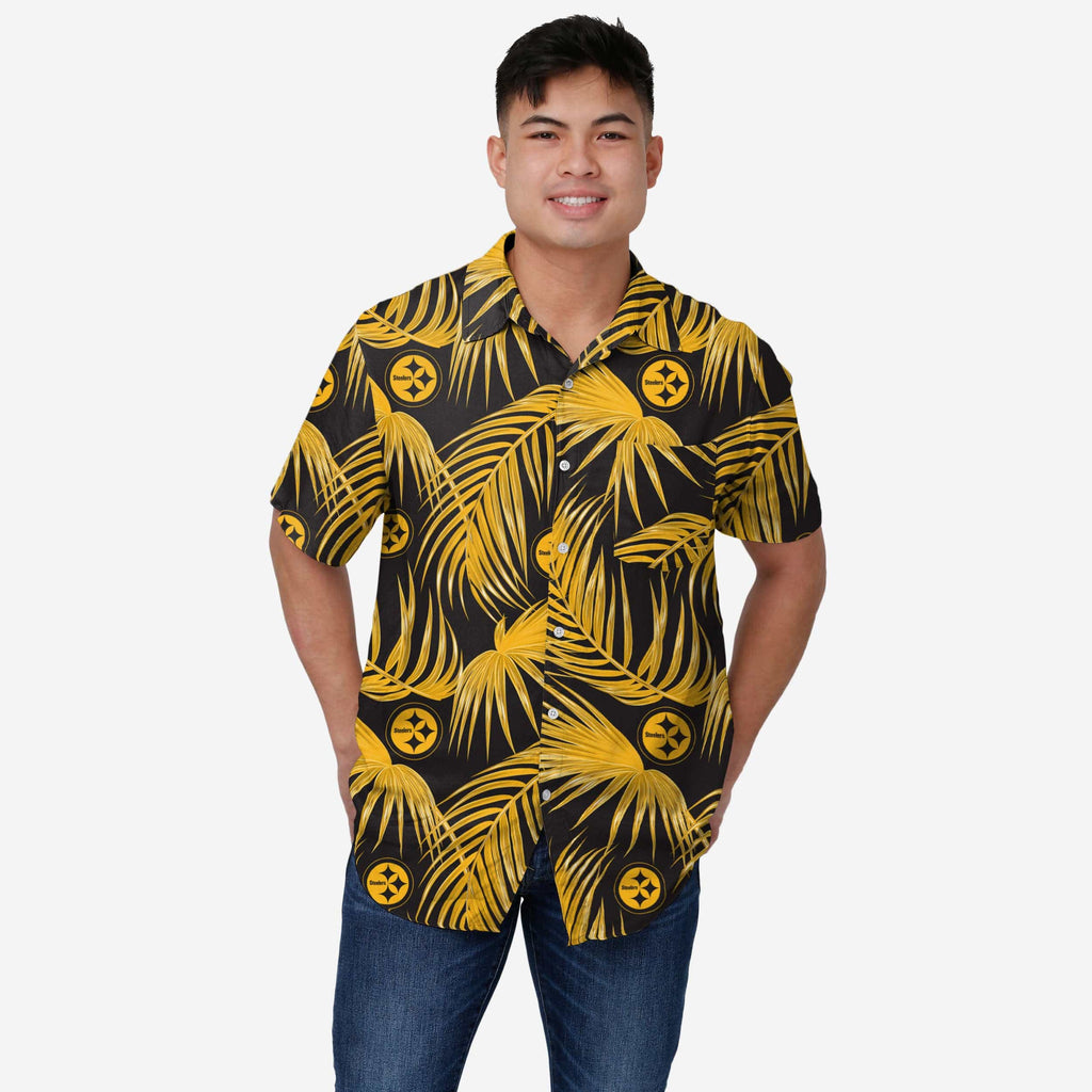 Pittsburgh Steelers Hawaiian Button Up Shirt FOCO S - FOCO.com