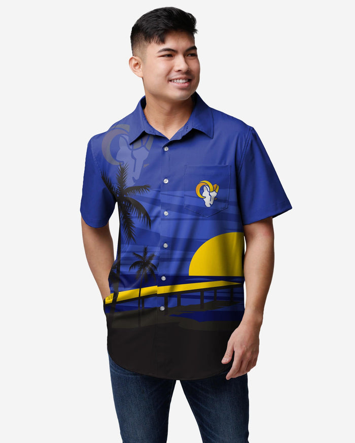 Los Angeles Rams Tropical Sunset Button Up Shirt FOCO S - FOCO.com