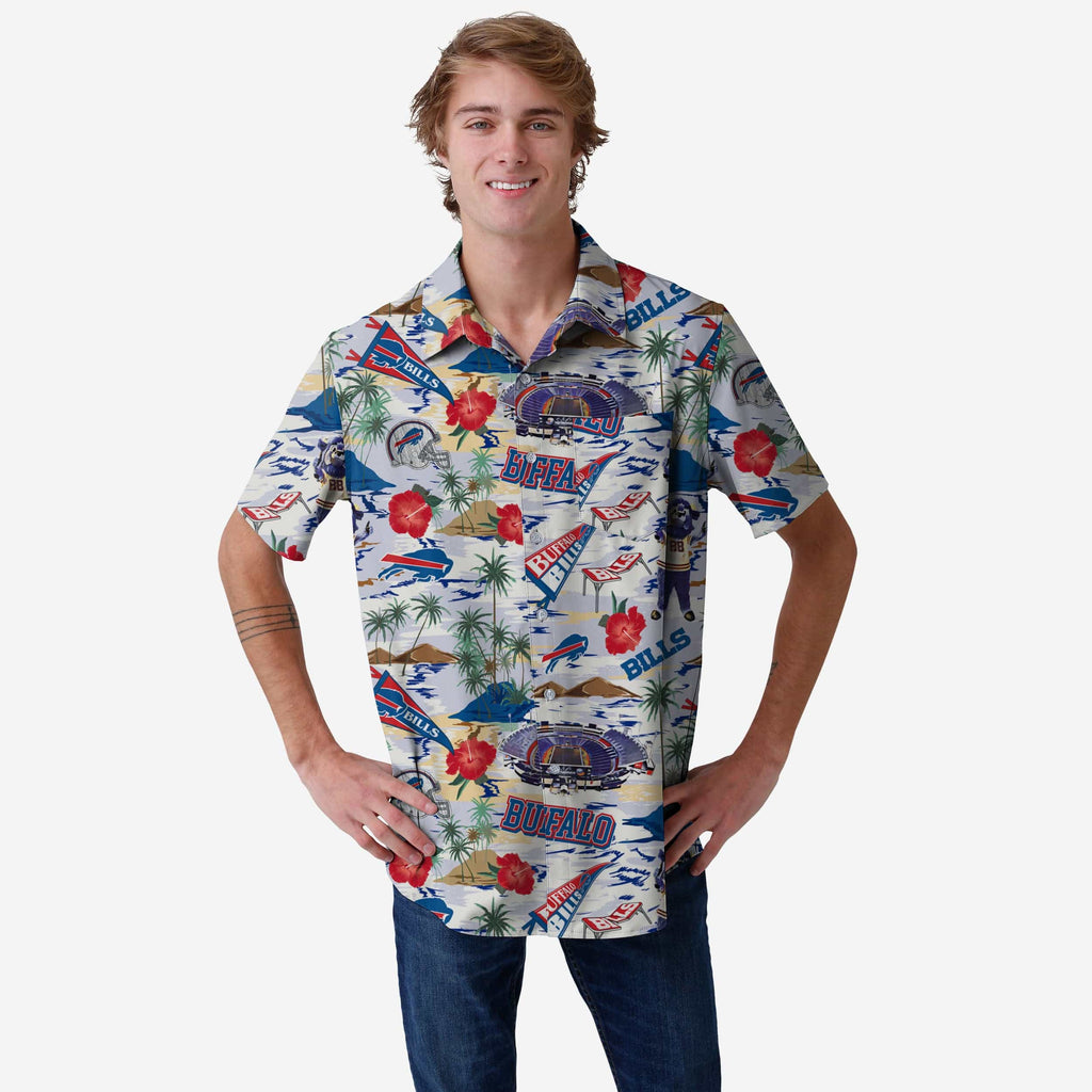 Buffalo Bills Thematic Stadium Print Button Up Shirt FOCO