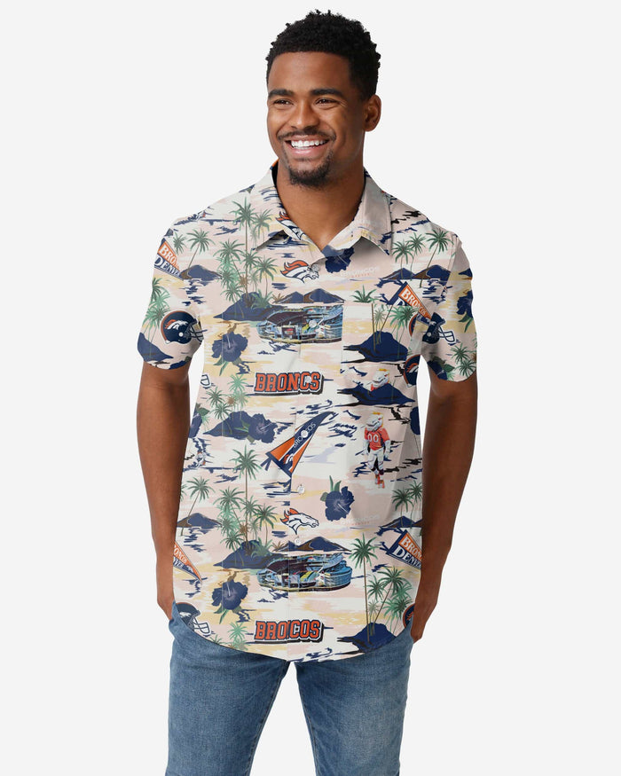 Denver Broncos Thematic Stadium Print Button Up Shirt FOCO S - FOCO.com