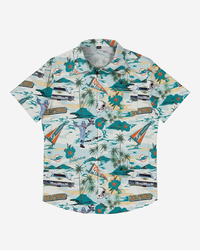 Miami Dolphins Thematic Stadium Print Button Up Shirt FOCO - FOCO.com