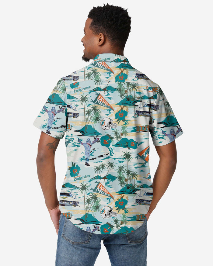 Miami Dolphins Thematic Stadium Print Button Up Shirt FOCO - FOCO.com