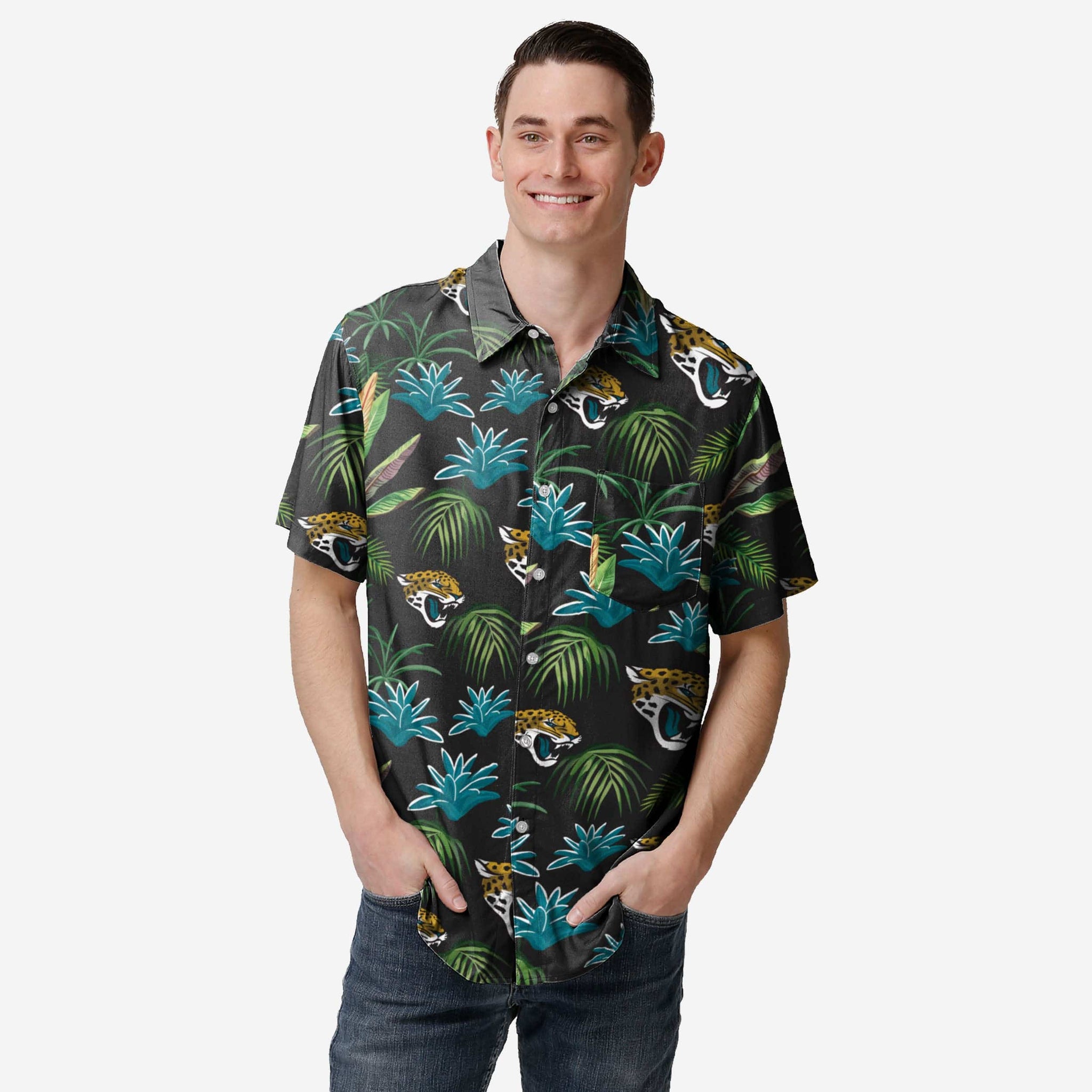 Buffalo Bills NFL Mens Victory Vacay Button Up Shirt