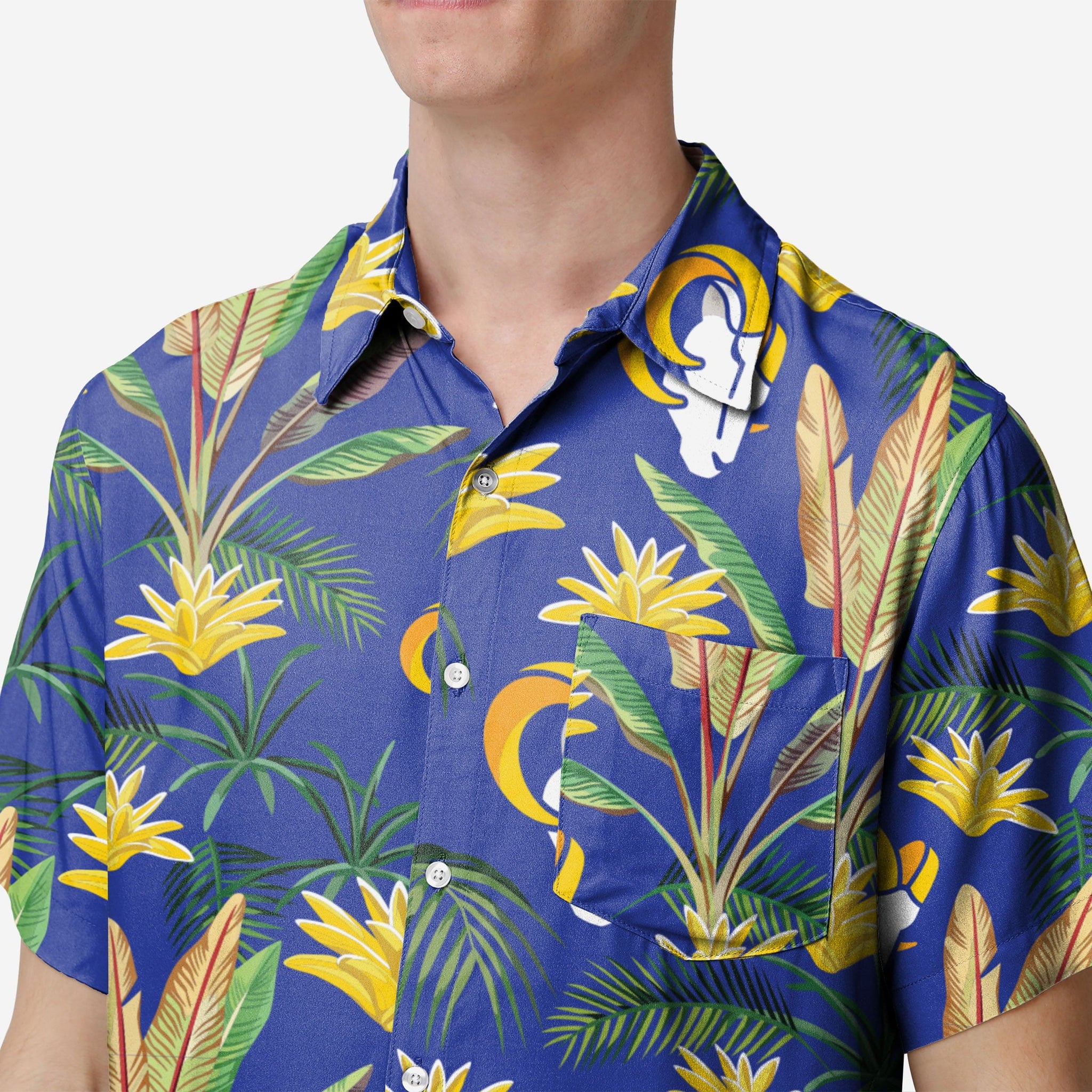 Los Angeles Rams Hawaiian Shirt Mens Summer Button-down Shirt