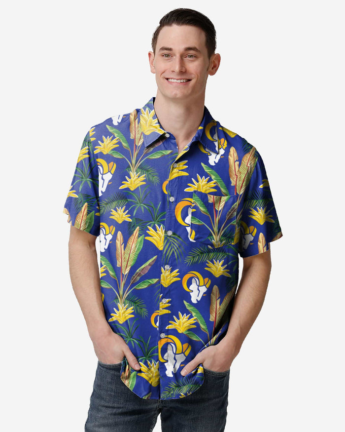 Los Angeles Rams Victory Vacay Button Up Shirt FOCO S - FOCO.com