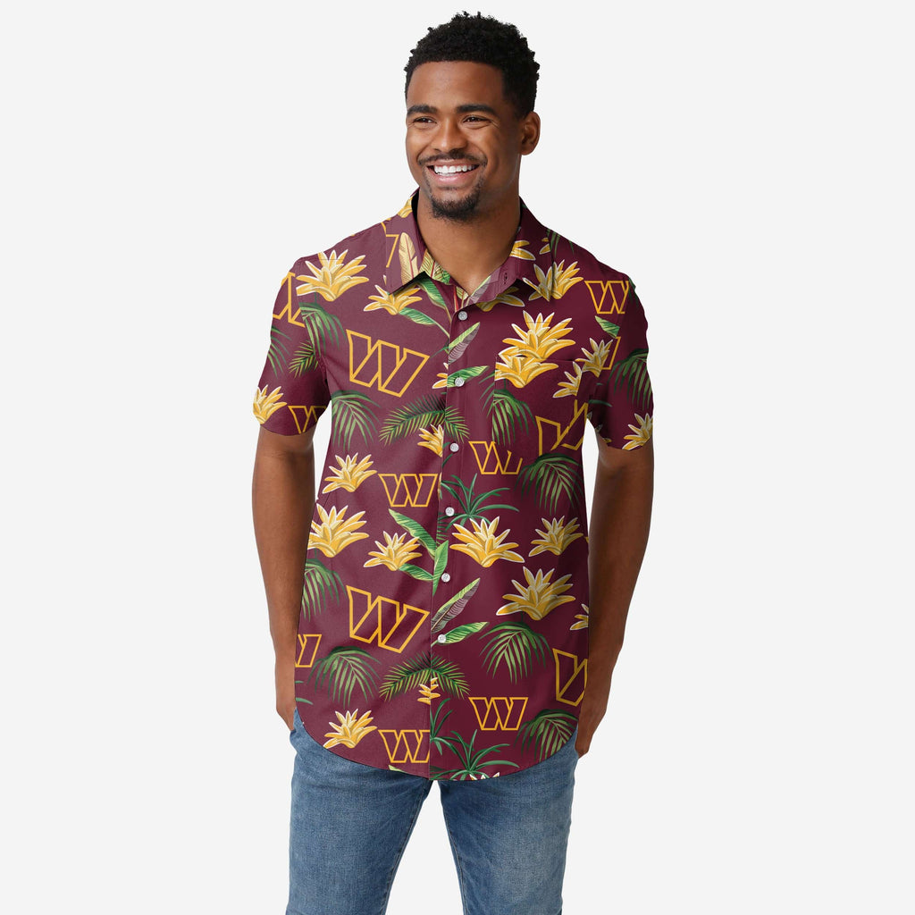 Washington Commanders Victory Vacay Button Up Shirt FOCO S - FOCO.com