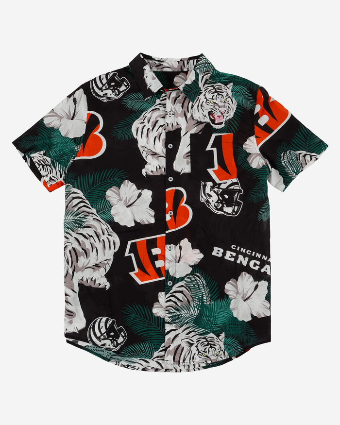 Cincinnati Bengals White Stripe Floral Button Up Shirt FOCO - FOCO.com