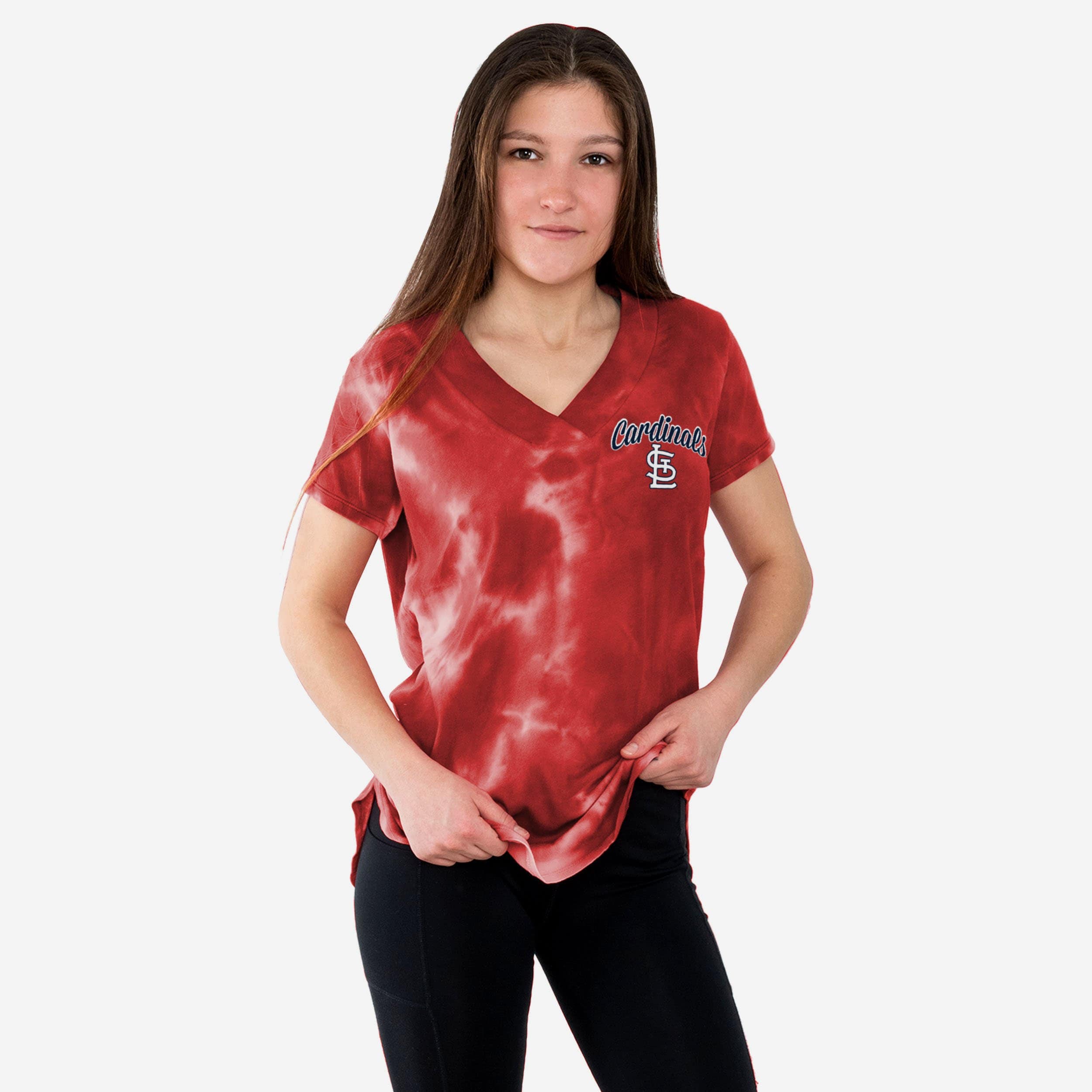 FOCO St Louis Cardinals Womens Tie-Dye Rush Oversized T-Shirt, Size: L
