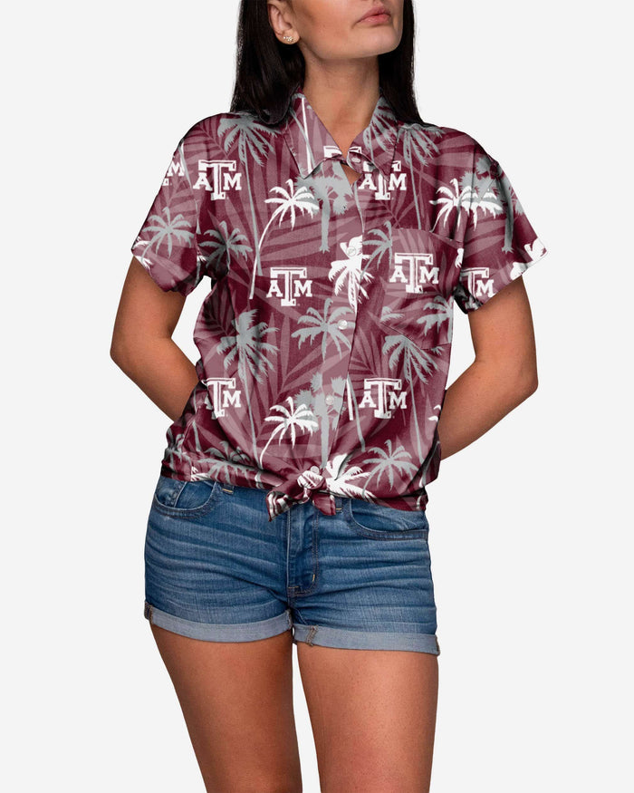 Texas A&M Aggies Tropic of Da Palms Womens Button Up Shirt FOCO S - FOCO.com