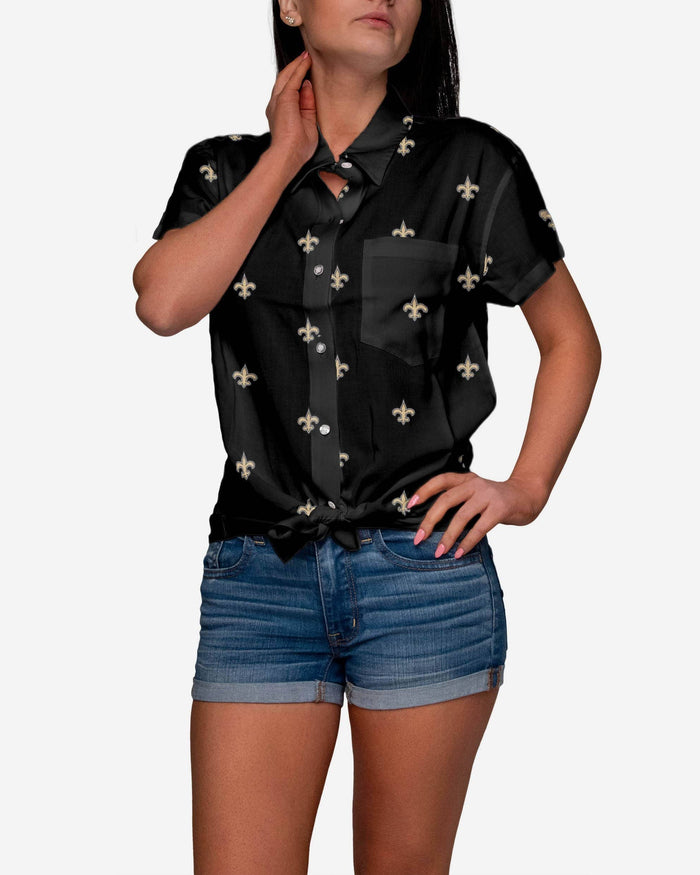 New Orleans Saints Logo Blast Womens Button Up Shirt FOCO S - FOCO.com