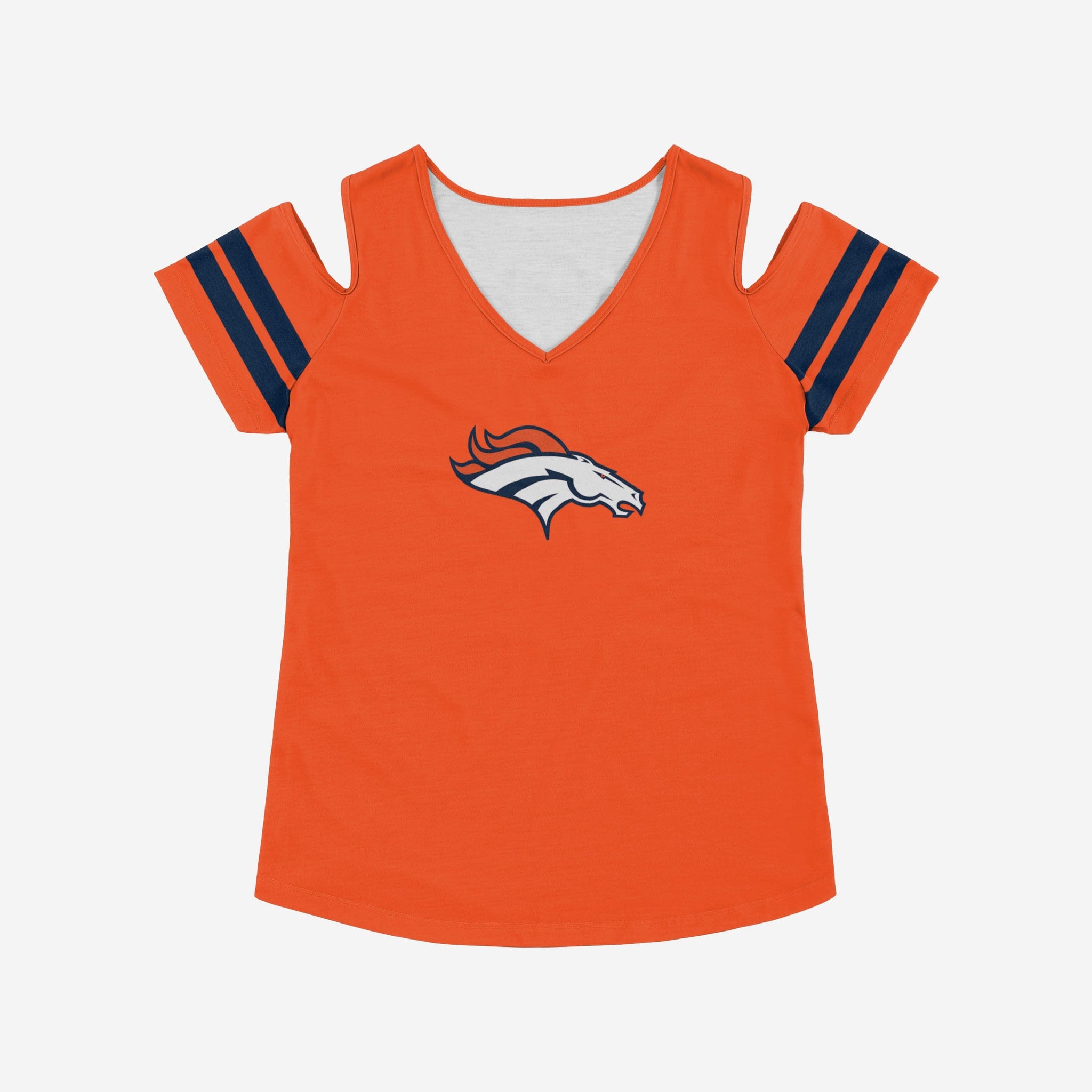 Denver Broncos Womens Cold Shoulder T-Shirt FOCO