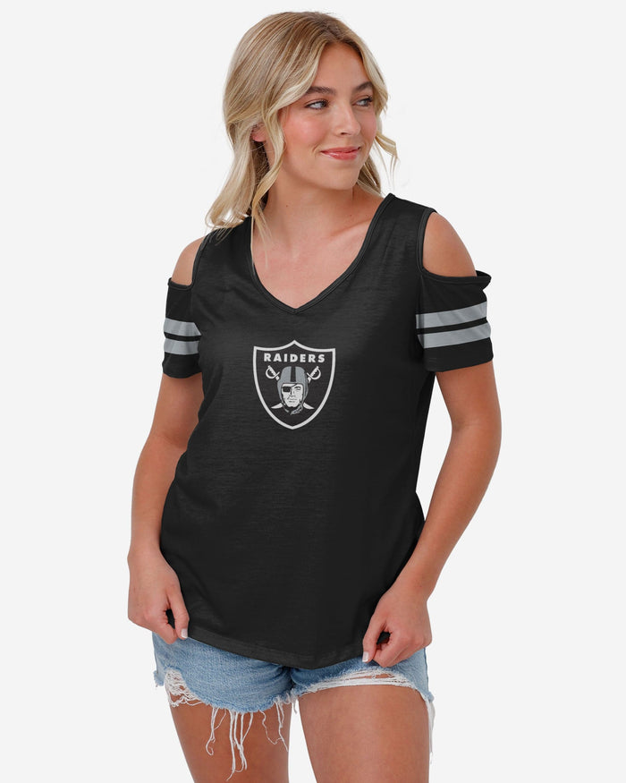 Las Vegas Raiders Womens Cold Shoulder T-Shirt in 2023
