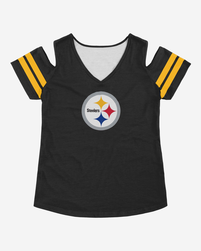 Pittsburgh Steelers Womens Cold Shoulder T-Shirt FOCO - FOCO.com