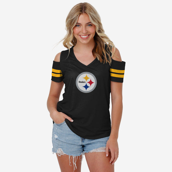 Pittsburgh Steelers Shoulder Tops Blouse T-shirt Women Beach