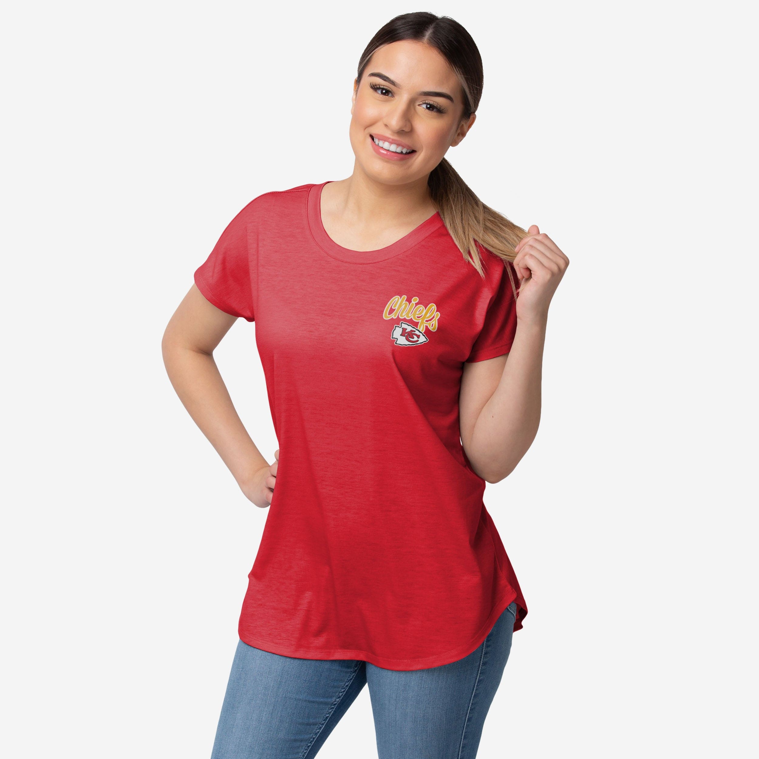 FOCO Kansas City Chiefs NFL Womens Script Wordmark Tunic Top